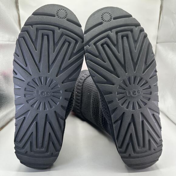 UGG Classic Cardy Boots Womens Size 11 Black Knit Button Tall Winter Cozy - Picture 6 of 7